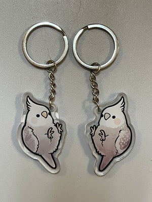 Whiteface Cockatiel Keychain