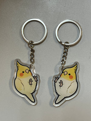 Lutino Cockatiel Keychain
