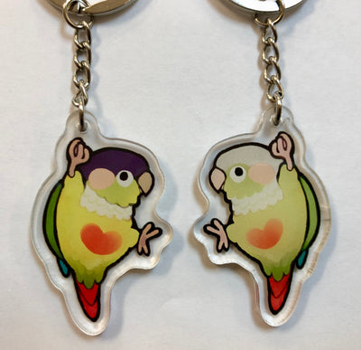 Pineapple/Yellow-Sided Green Cheek Conure Keychain