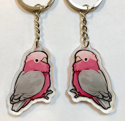 Rose Breasted Cockatoo Keychain